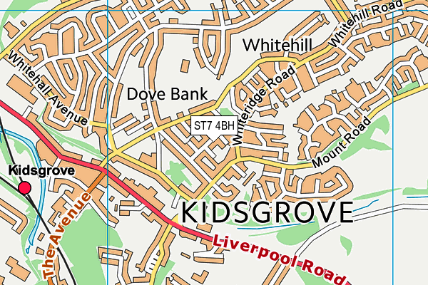 ST7 4BH map - OS VectorMap District (Ordnance Survey)