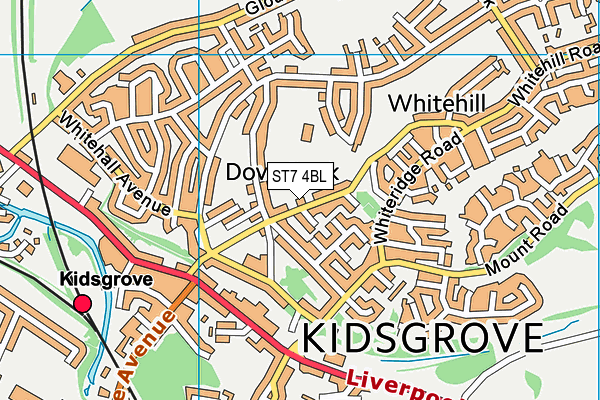 ST7 4BL map - OS VectorMap District (Ordnance Survey)