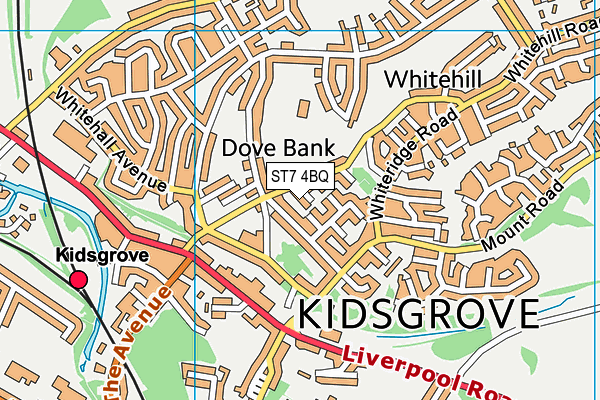 ST7 4BQ map - OS VectorMap District (Ordnance Survey)