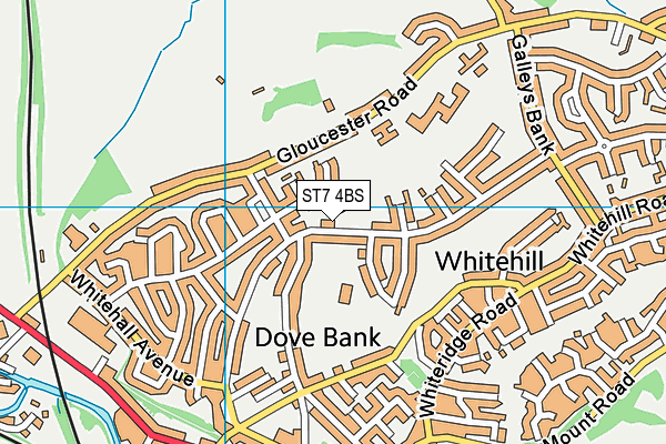 ST7 4BS map - OS VectorMap District (Ordnance Survey)