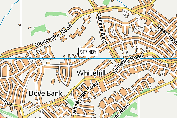 ST7 4BY map - OS VectorMap District (Ordnance Survey)