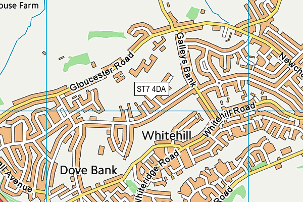 ST7 4DA map - OS VectorMap District (Ordnance Survey)