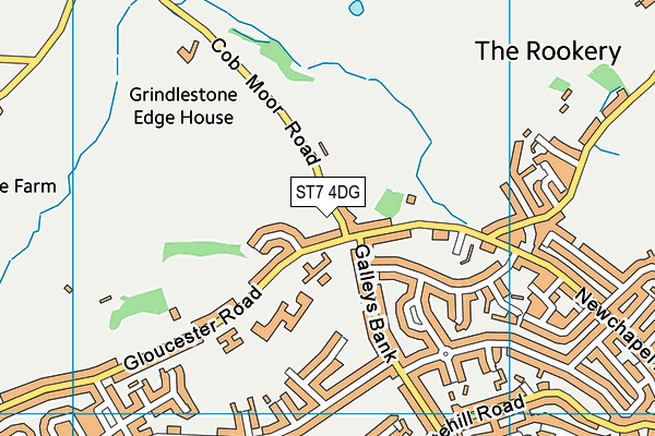ST7 4DG map - OS VectorMap District (Ordnance Survey)
