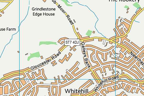 ST7 4DJ map - OS VectorMap District (Ordnance Survey)