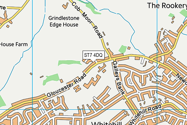ST7 4DQ map - OS VectorMap District (Ordnance Survey)