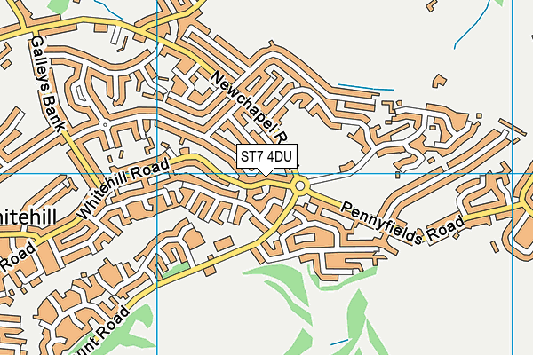 ST7 4DU map - OS VectorMap District (Ordnance Survey)