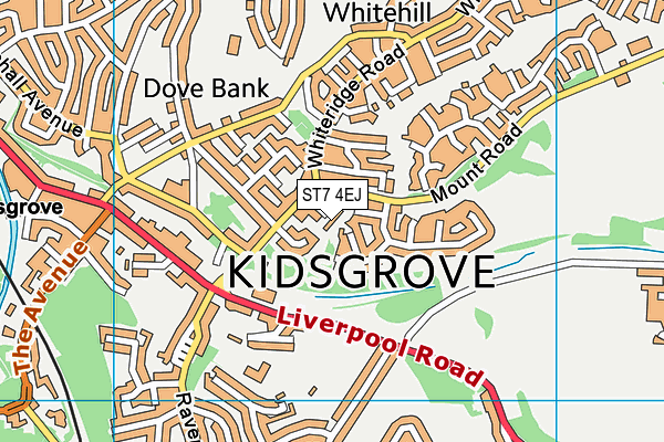 ST7 4EJ map - OS VectorMap District (Ordnance Survey)