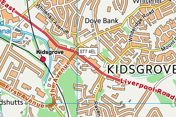 ST7 4EL map - OS VectorMap District (Ordnance Survey)