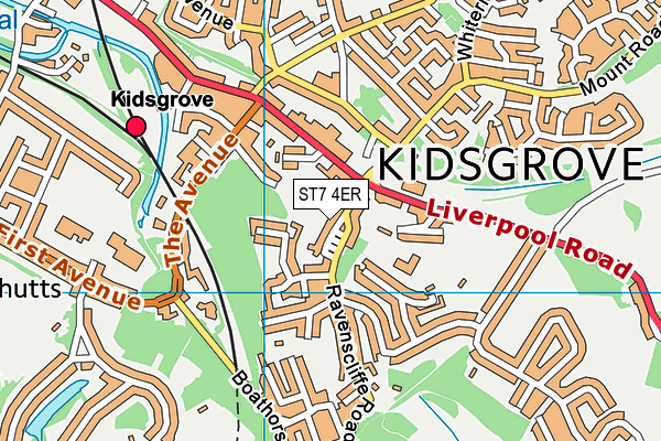 ST7 4ER map - OS VectorMap District (Ordnance Survey)