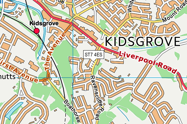 ST7 4ES map - OS VectorMap District (Ordnance Survey)