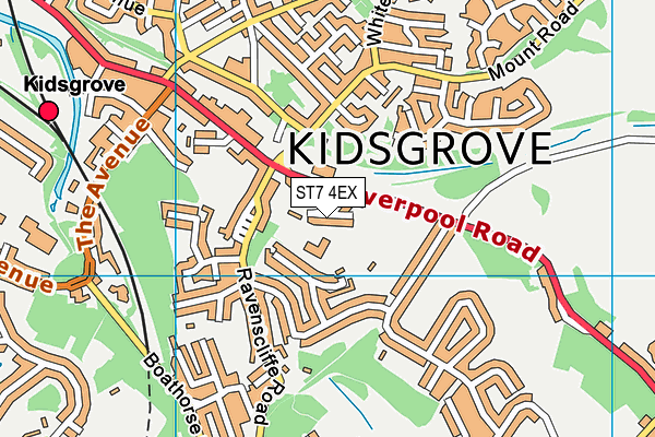 ST7 4EX map - OS VectorMap District (Ordnance Survey)