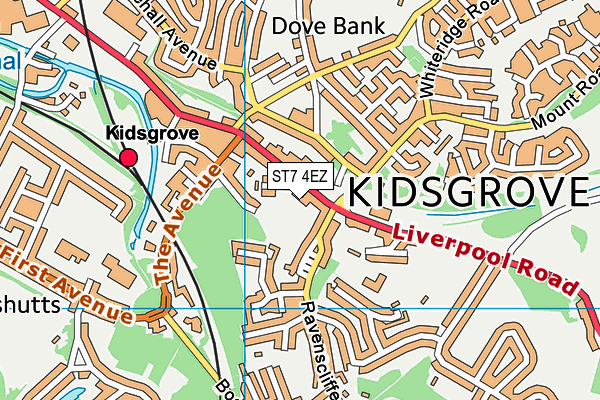 ST7 4EZ map - OS VectorMap District (Ordnance Survey)