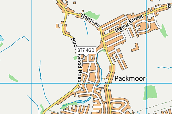 ST7 4GD map - OS VectorMap District (Ordnance Survey)