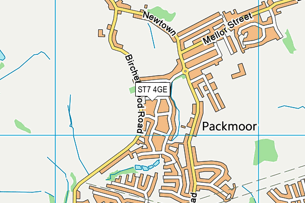 ST7 4GE map - OS VectorMap District (Ordnance Survey)