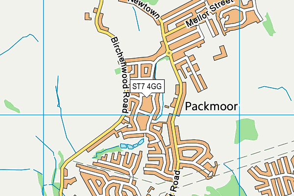 ST7 4GG map - OS VectorMap District (Ordnance Survey)