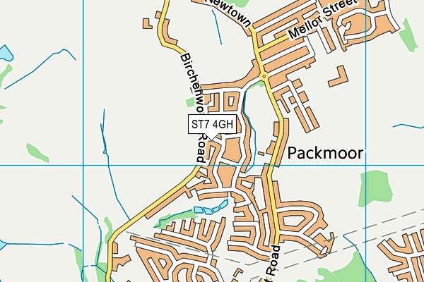 ST7 4GH map - OS VectorMap District (Ordnance Survey)