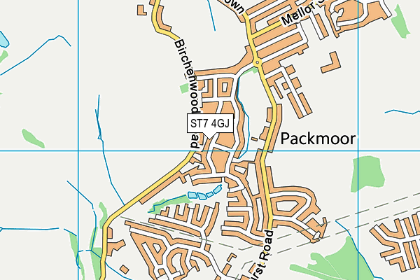 ST7 4GJ map - OS VectorMap District (Ordnance Survey)