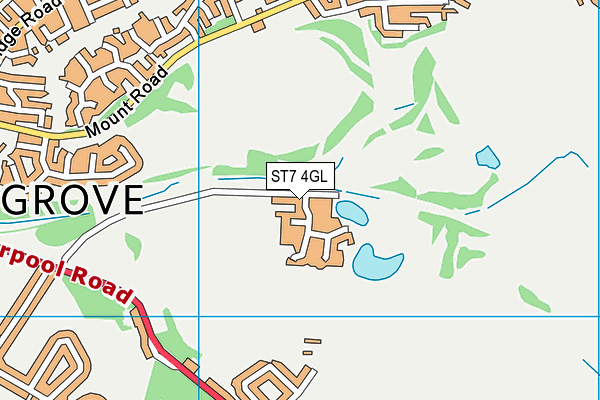 ST7 4GL map - OS VectorMap District (Ordnance Survey)