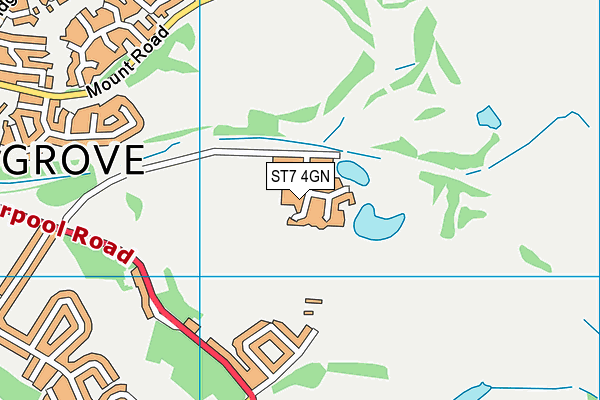 ST7 4GN map - OS VectorMap District (Ordnance Survey)
