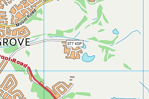 ST7 4GP map - OS VectorMap District (Ordnance Survey)
