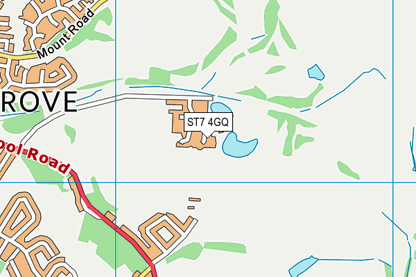 ST7 4GQ map - OS VectorMap District (Ordnance Survey)