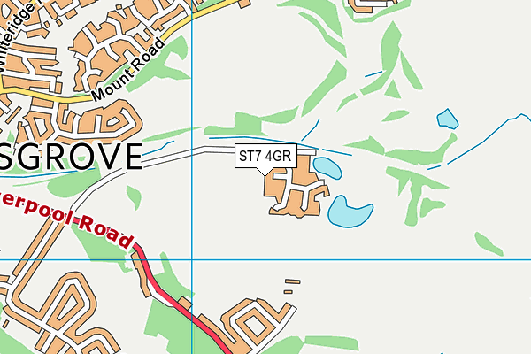 ST7 4GR map - OS VectorMap District (Ordnance Survey)