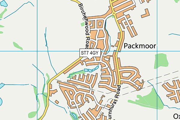 ST7 4GY map - OS VectorMap District (Ordnance Survey)