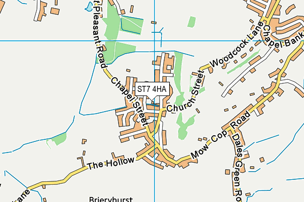 ST7 4HA map - OS VectorMap District (Ordnance Survey)