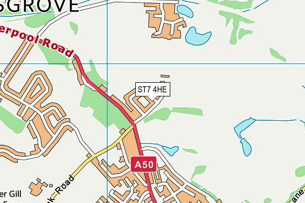 ST7 4HE map - OS VectorMap District (Ordnance Survey)