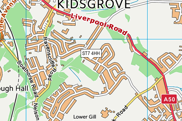 ST7 4HH map - OS VectorMap District (Ordnance Survey)