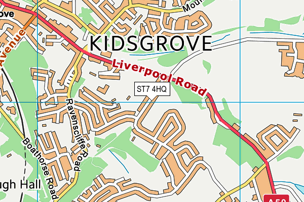 ST7 4HQ map - OS VectorMap District (Ordnance Survey)