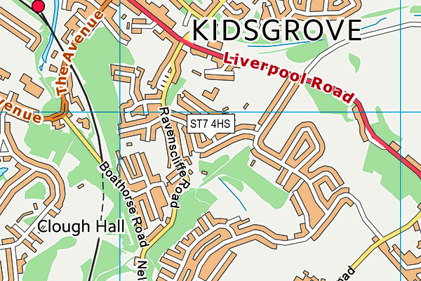 ST7 4HS map - OS VectorMap District (Ordnance Survey)