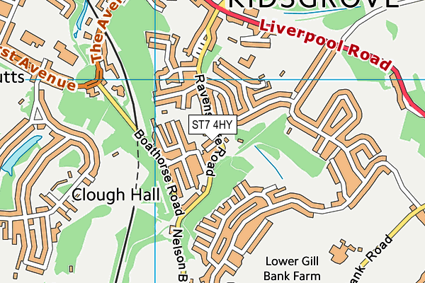 ST7 4HY map - OS VectorMap District (Ordnance Survey)