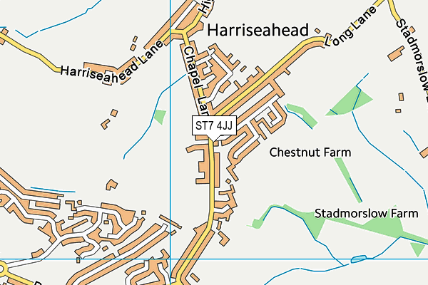 ST7 4JJ map - OS VectorMap District (Ordnance Survey)