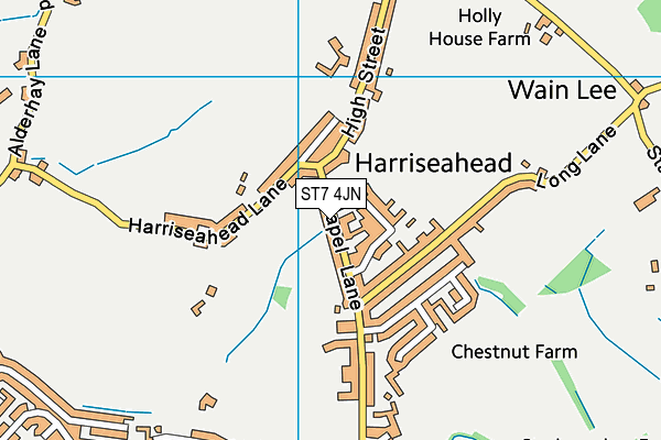 ST7 4JN map - OS VectorMap District (Ordnance Survey)