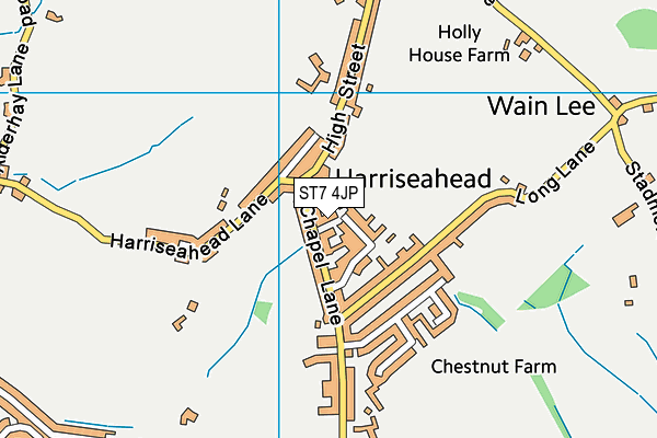 ST7 4JP map - OS VectorMap District (Ordnance Survey)