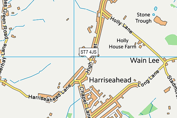 ST7 4JS map - OS VectorMap District (Ordnance Survey)