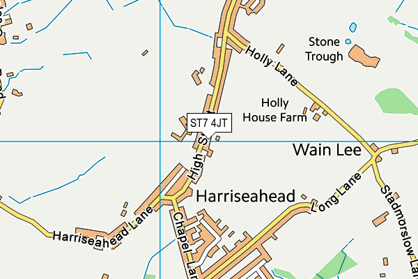 ST7 4JT map - OS VectorMap District (Ordnance Survey)