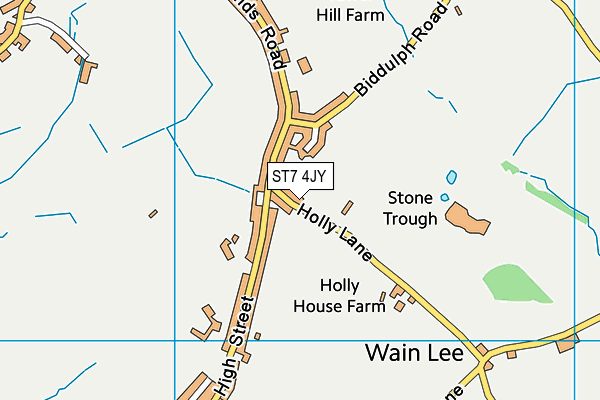 ST7 4JY map - OS VectorMap District (Ordnance Survey)