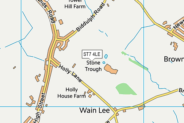 ST7 4LE map - OS VectorMap District (Ordnance Survey)