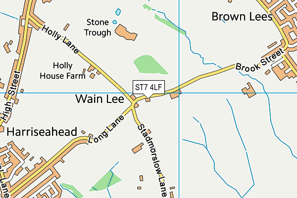 ST7 4LF map - OS VectorMap District (Ordnance Survey)