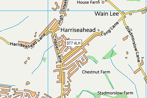 ST7 4LH map - OS VectorMap District (Ordnance Survey)