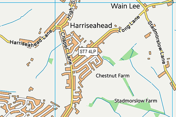 ST7 4LP map - OS VectorMap District (Ordnance Survey)