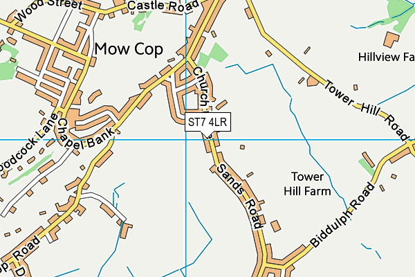 ST7 4LR map - OS VectorMap District (Ordnance Survey)