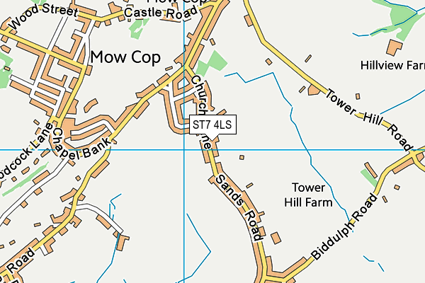 ST7 4LS map - OS VectorMap District (Ordnance Survey)