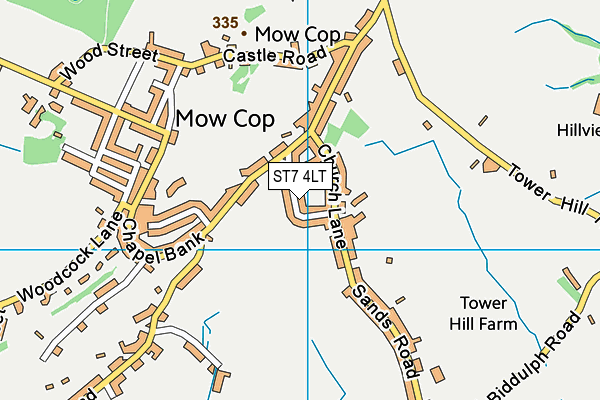 ST7 4LT map - OS VectorMap District (Ordnance Survey)
