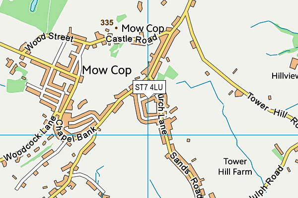 ST7 4LU map - OS VectorMap District (Ordnance Survey)