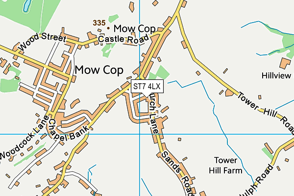 ST7 4LX map - OS VectorMap District (Ordnance Survey)