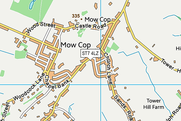 ST7 4LZ map - OS VectorMap District (Ordnance Survey)