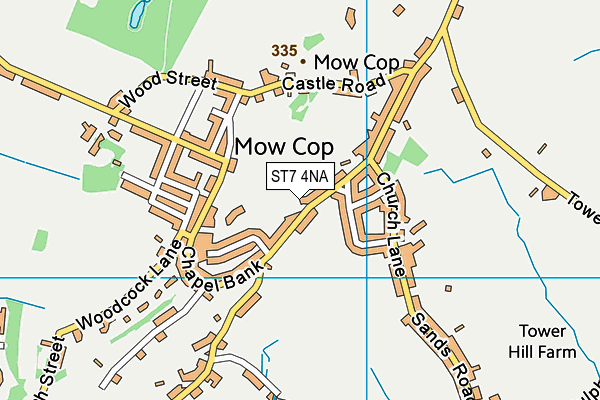 ST7 4NA map - OS VectorMap District (Ordnance Survey)